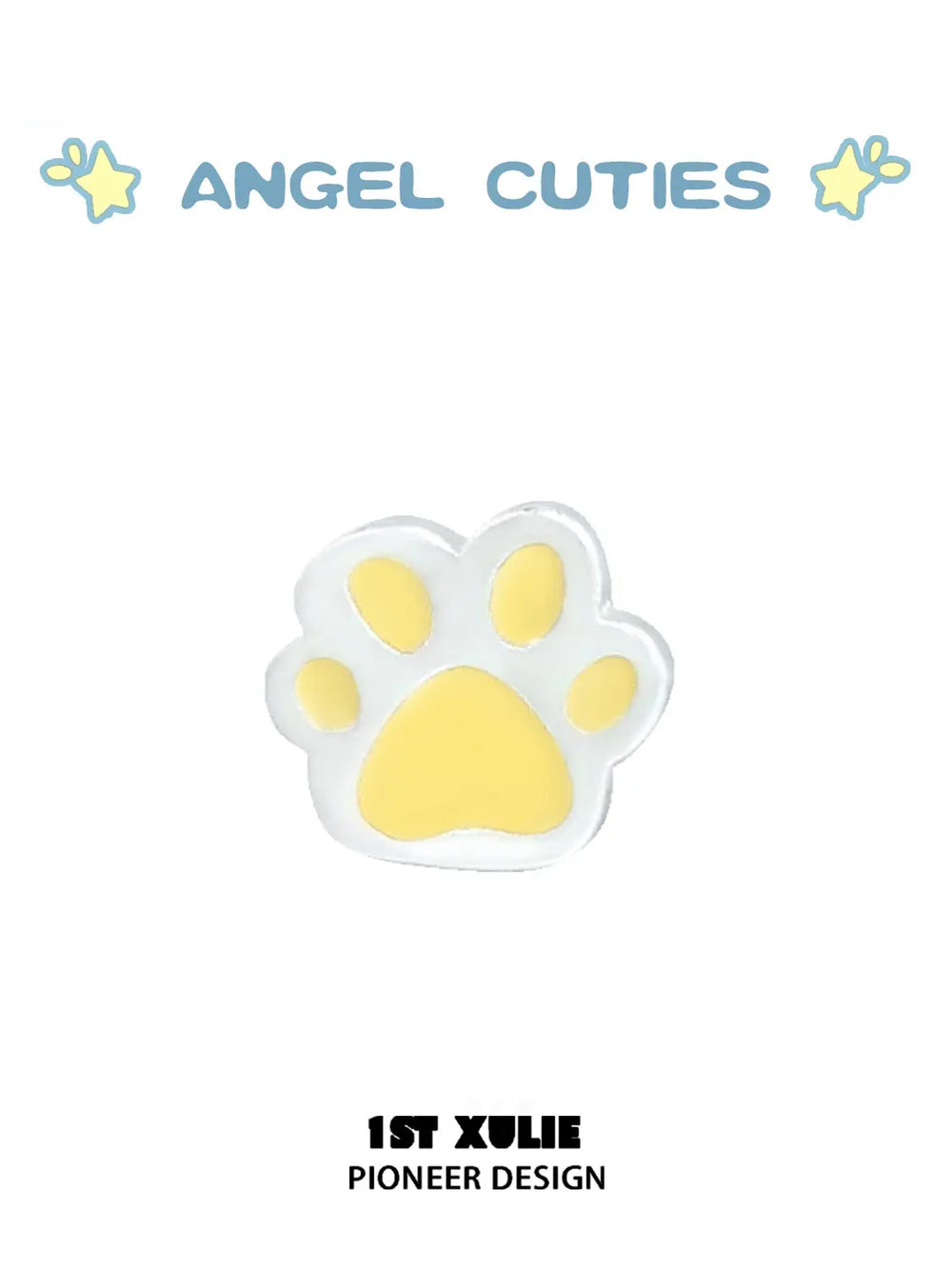 1ST XULIE "Angel Cuties" Dainty Colorful Paw Print Stud Earrings in 925 Sterling Silver - Texture Detail