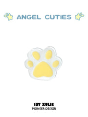 1ST XULIE "Angel Cuties" Dainty Colorful Paw Print Stud Earrings in 925 Sterling Silver - Texture Detail