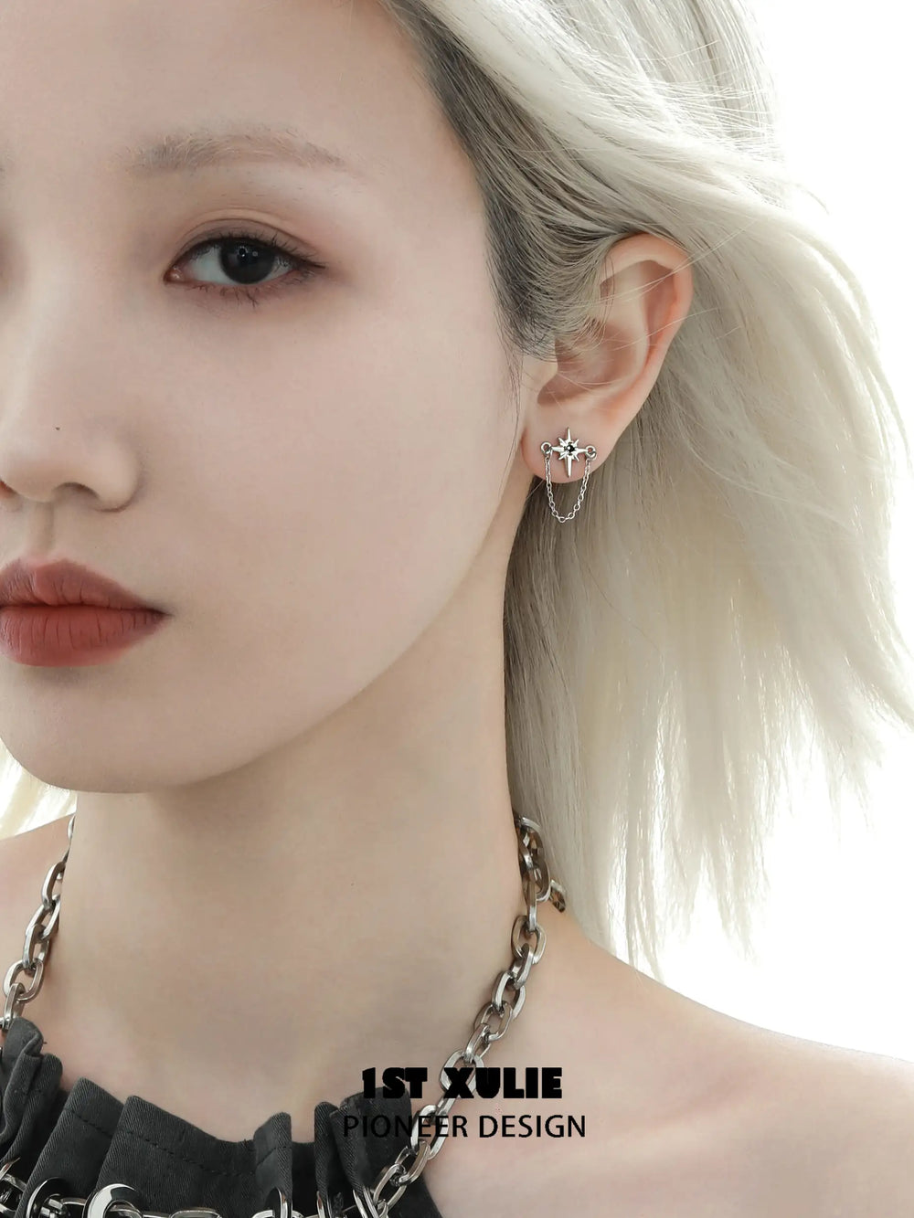 1ST XULIE "Silver Angel" Dainty Cross Dangle Earrings in 925 Sterling Silver - Size Comparison