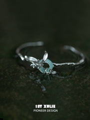 1ST XULIE "Irises" Dainty Quartz Jade Bracelet in 925 Sterling Silver - Product View