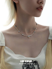 1ST XULIE "Immortal Lover" Dainty Pavé Heart Pendant Necklace in 18K Gold Plated - Detail Shot