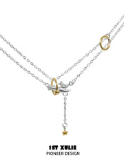 1ST XULIE "Moon Rabbit" Dainty Rabbit Layered Necklace in 925 Sterling Silver - Product View