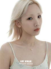 1ST XULIE "Moon Rabbit" Dainty Rabbit Stud Earrings in 925 Sterling Silver - Angle View