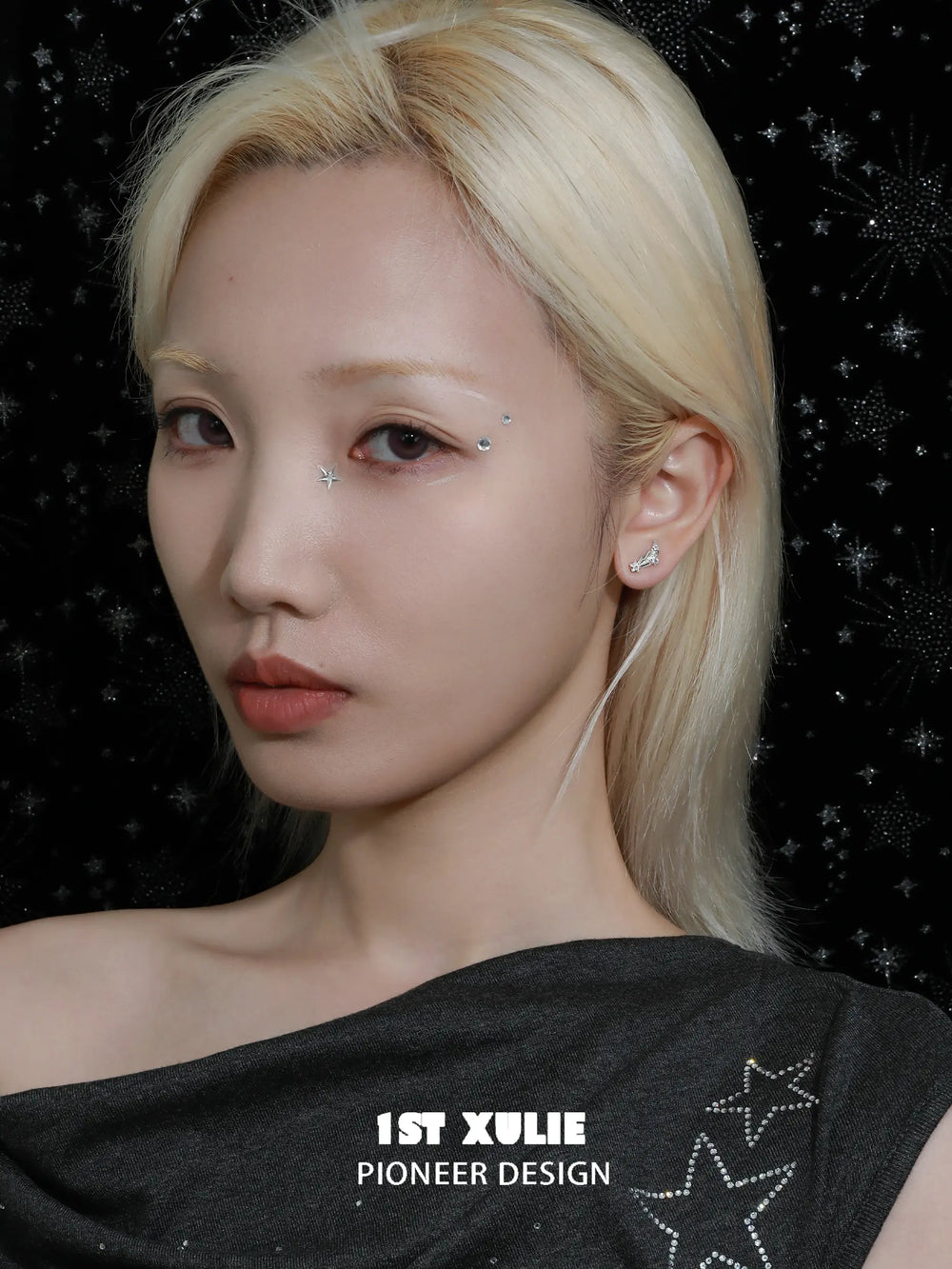 1ST XULIE "Meteor" Dainty Shooting Star Stud Earrings in 925 Sterling Silver - Product View