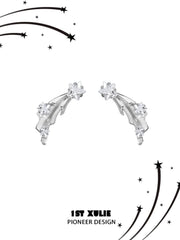 1ST XULIE "Meteor" Dainty Shooting Star Stud Earrings in 925 Sterling Silver - Packaging View