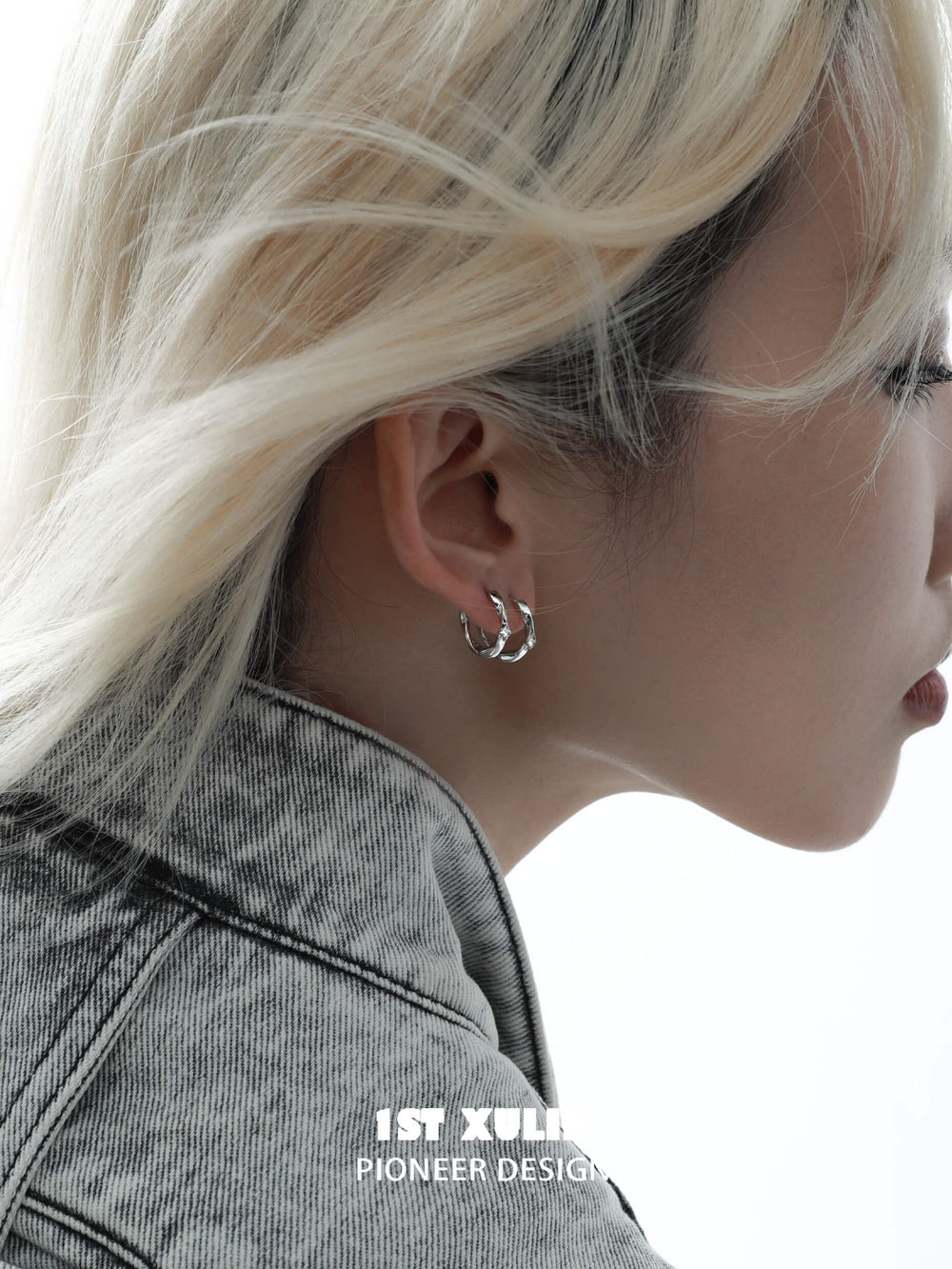 1ST XULIE "Silver Angel" Dainty Star Charm Huggie Earrings in 925 Sterling Silver - Packaging View