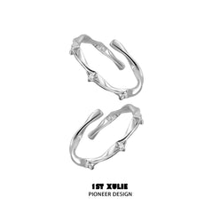 1ST XULIE "Silver Angel" Dainty Star Zircon Ring in 925 Sterling Silver - Product View