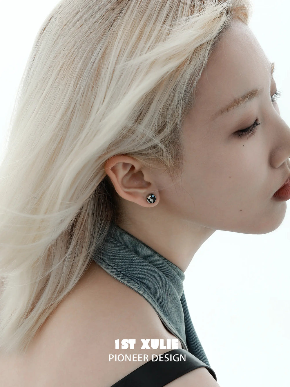 1ST XULIE "Mini World" Dainty World Map Stud Earrings in 925 Sterling Silver - Packaging View