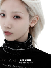 1ST XULIE "Silver Angel" Dangle Starry Coil Earrings in 925 Sterling Silver - Angled View