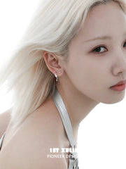 1ST XULIE "Silver Angel" Dangle Starry Coil Earrings in 925 Sterling Silver - Product View 2