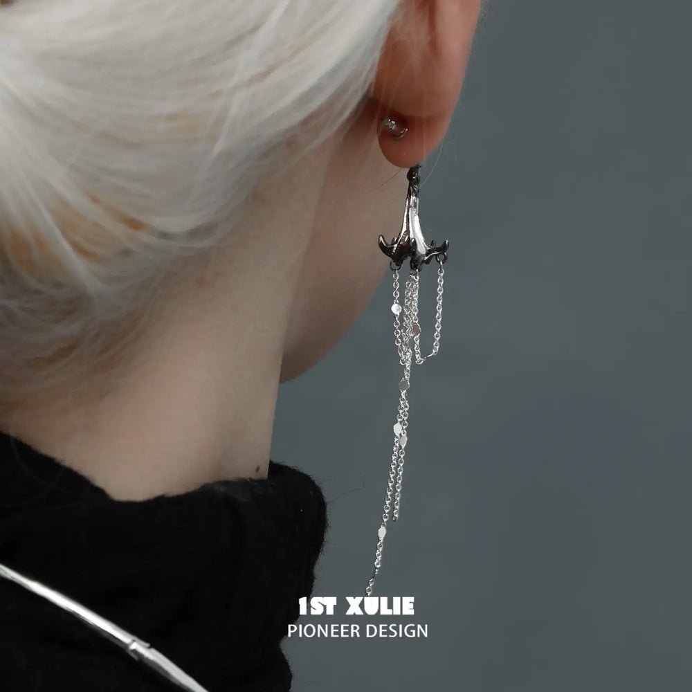 1ST XULIE "Bloody Datura" Statement Datura Flower Tassel Dangle Earrings in 18K Gold Plated - Packaging View