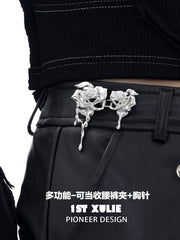 1ST XULIE "Taboo Rose" Detachable Double Rose Brooch in Platinum Plated - Lifestyle Shot