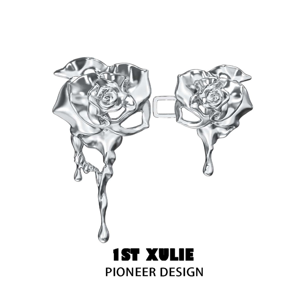 1ST XULIE "Taboo Rose" Detachable Double Rose Brooch in Platinum Plated - Product View