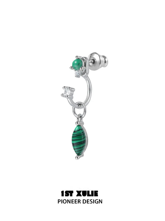 1ST XULIE Jewelry "Stone Age" Detachable Gemstone Drop Earrings in Platinum Plated - Size Comparison
