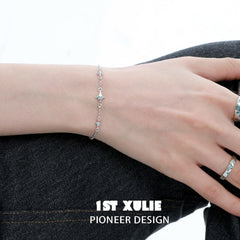 1ST XULIE "Starry Night" Detachable Star & Moon Charm Bracelet in 925 Sterling Silver - Lifestyle Shot