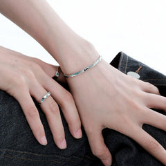 1ST XULIE "Starry Night" Detachable Star & Moon Charm Bracelet in 925 Sterling Silver - On Model