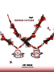 1ST XULIE Jewelry "DEMON CUTIES" Devil Puppy & Kitten Necklace - Lifestyle Shot