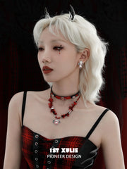 1ST XULIE Jewelry "DEMON CUTIES" Devil Puppy & Kitten Necklace - Product View