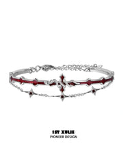 1ST XULIE "Snake Bite" Double-Layer Snake Bangle in Platinum Plated - Product View