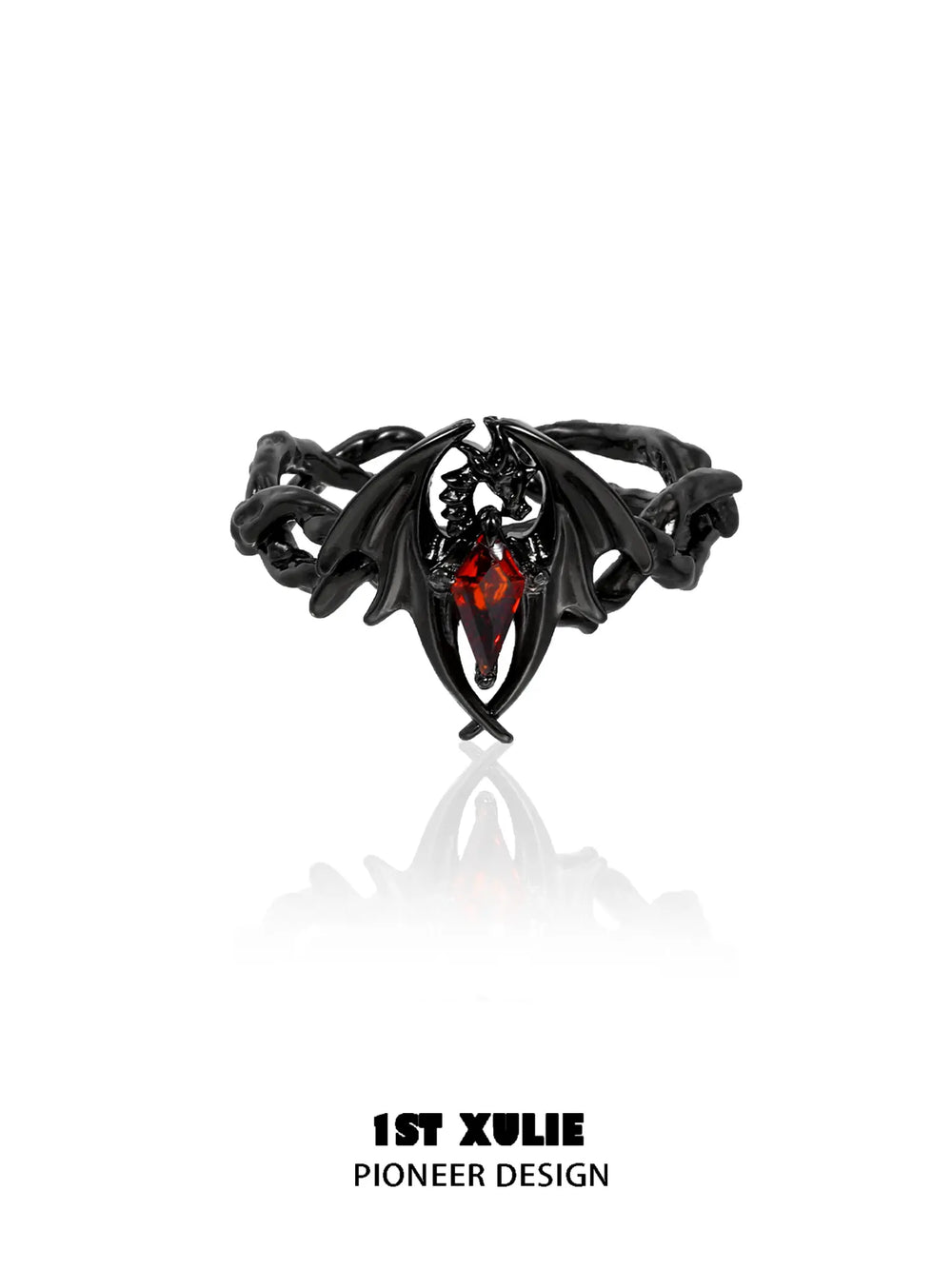 1ST XULIE Jewelry "Infernal Dragon Relic" Dragon Bone Ring in 925 Sterling Silver - Back View