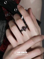 1ST XULIE Jewelry "Infernal Dragon Relic" Dragon Bone Ring in 925 Sterling Silver - On Model