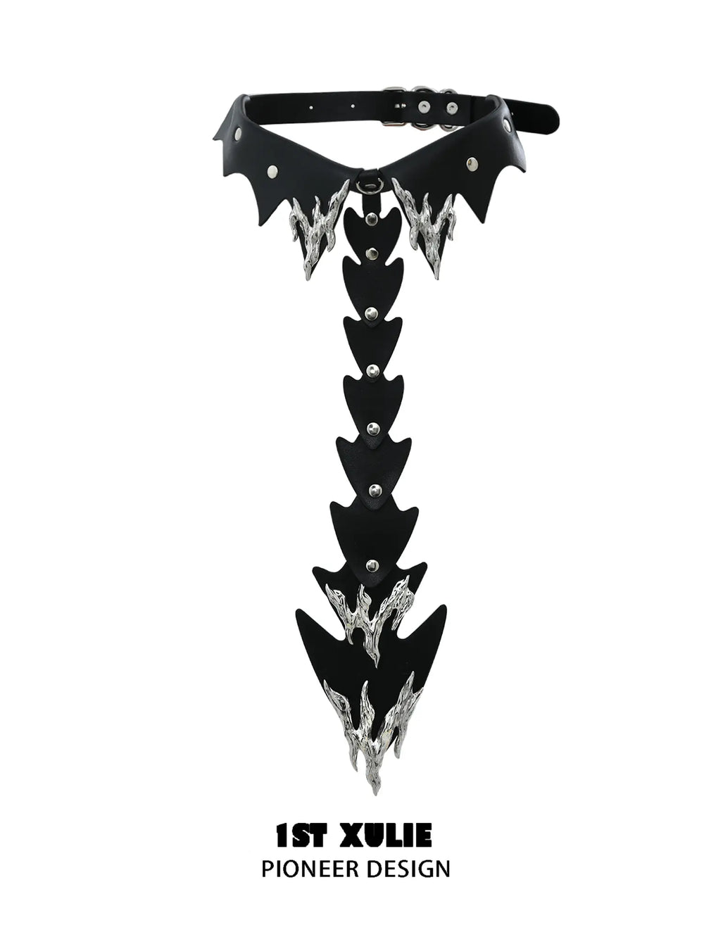 1ST XULIE Jewelry "Infernal Dragon Relic" Dragon Bone Tie in Platinum Plated - Size Comparison