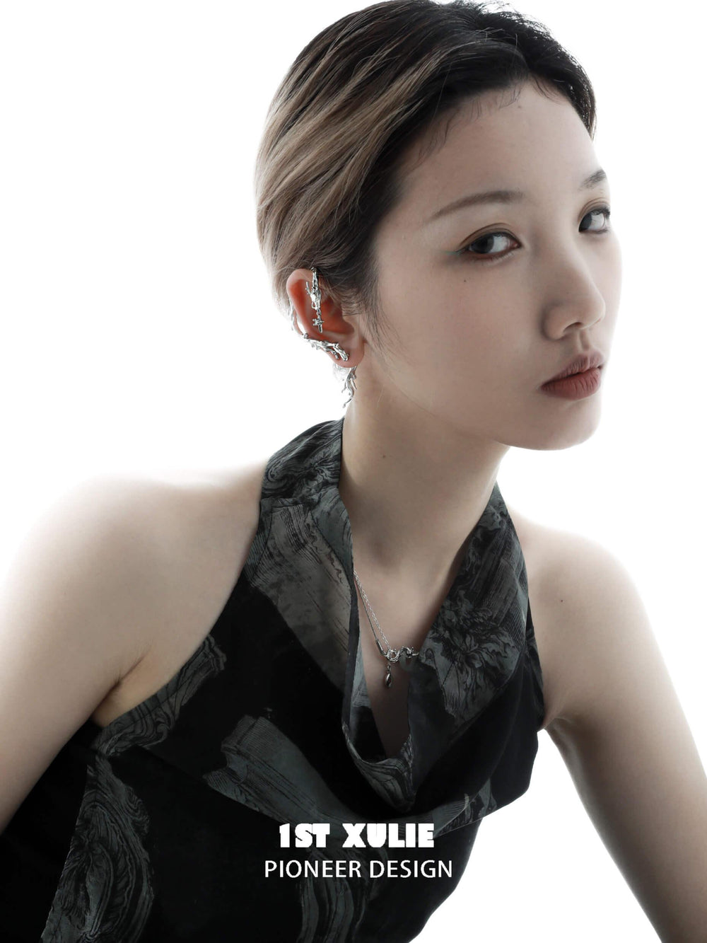 1ST XULIE "Loong" Dragon Opal Ear Climber Earrings in Platinum Plated - Packaging View