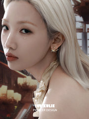 1ST XULIE "DREAM HORSE" Mythical Dream Horse Unicorn Stud Earrings in 18K Gold & Platinum Plating - Lifestyle Shot