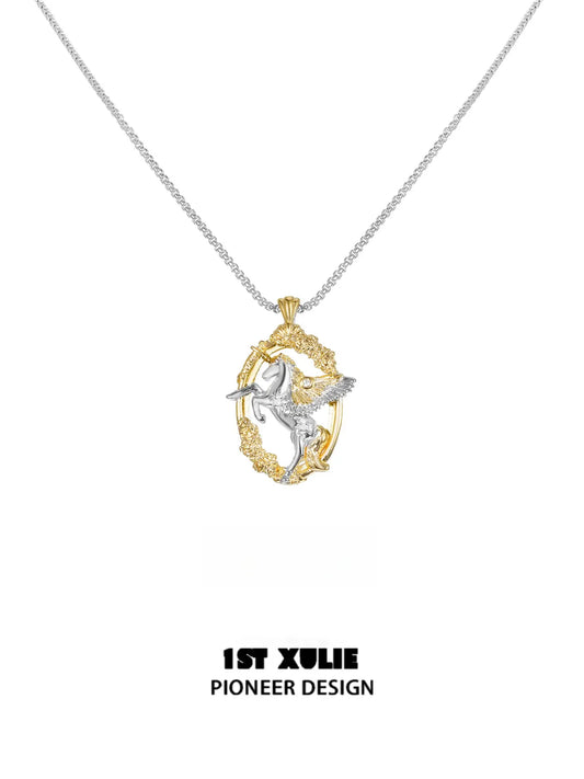 1ST XULIE "DREAM HORSE" Dreamy Unicorn Necklace in 18K Gold and Platinum Plated - Packaging View