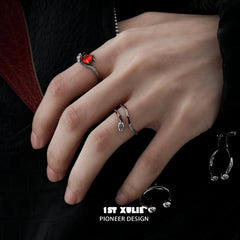 1ST XULIE "Snake Bite" Edgy Python Wrap Ring in 925 Sterling Silver - Lifestyle Shot