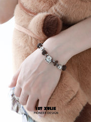 1ST XULIE Jewelry "POUR-OVER CAPYBARA" Enamel Capybara Charm Bracelet in Jeweler's Brass - Detail Shot