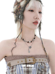 1ST XULIE Jewelry "POUR-OVER CAPYBARA" Enamel Capybara Necklace in 18K Gold Plated - Side View