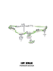 1ST XULIE Jewelry "Cuties' Appleland" Enamel Green Apple Bracelet - Texture Detail