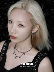 1ST XULIE Jewelry "Eroded Moon" Eroded Moon Stud Earrings in 18K Gold Plated - Side View