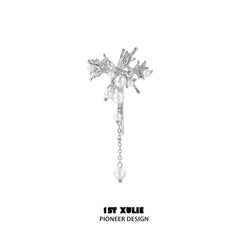 1ST XULIE "Whiterfly" Ethereal Butterfly Pearl Hair Clips in Platinum Plated - Product View 2