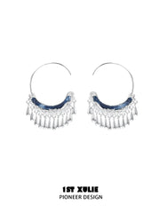 1ST XULIE Jewelry "MIAO" Ethnic Tassel Hoop Dangle Earrings in Platinum Plated - Packaging View