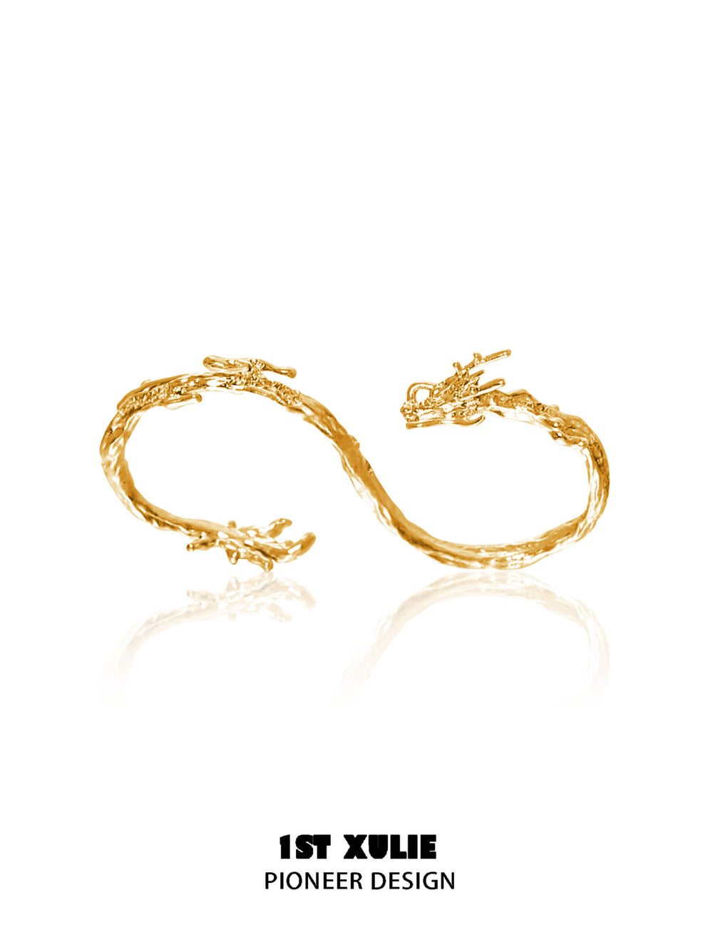 1ST XULIE "Loong" Flowing Dragon Adjustable Ring in 925 Sterling Silver - Product View