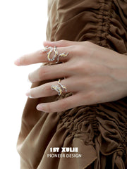 1ST XULIE "Loong" Flowing Dragon Ring in 925 Sterling Silver - Detail Shot