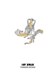 1ST XULIE "Loong" Flowing Dragon Ring in 925 Sterling Silver - Product View