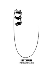 1ST XULIE "Ghosts Black Cat" 18K Black Gold Plated Statement Tassel Dangle Ear Clips - Lifestyle Shot