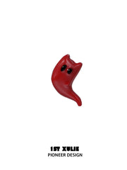 1ST XULIE "CANDLELIGHT GHOST" Cute Halloween Candlelight Ghost Stud Earrings in Platinum Plated - Angle 1