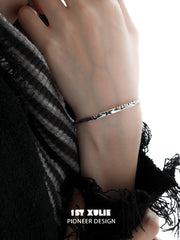 1ST XULIE "Whiterfly" Gothic Black Butterfly Bangle Bracelet in 925 Sterling Silver - Product View