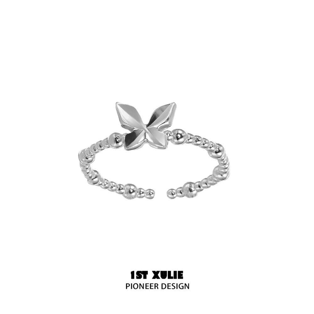 1ST XULIE "Whiterfly" Gothic Butterfly Rings Set in 925 Sterling Silver - Lifestyle Shot