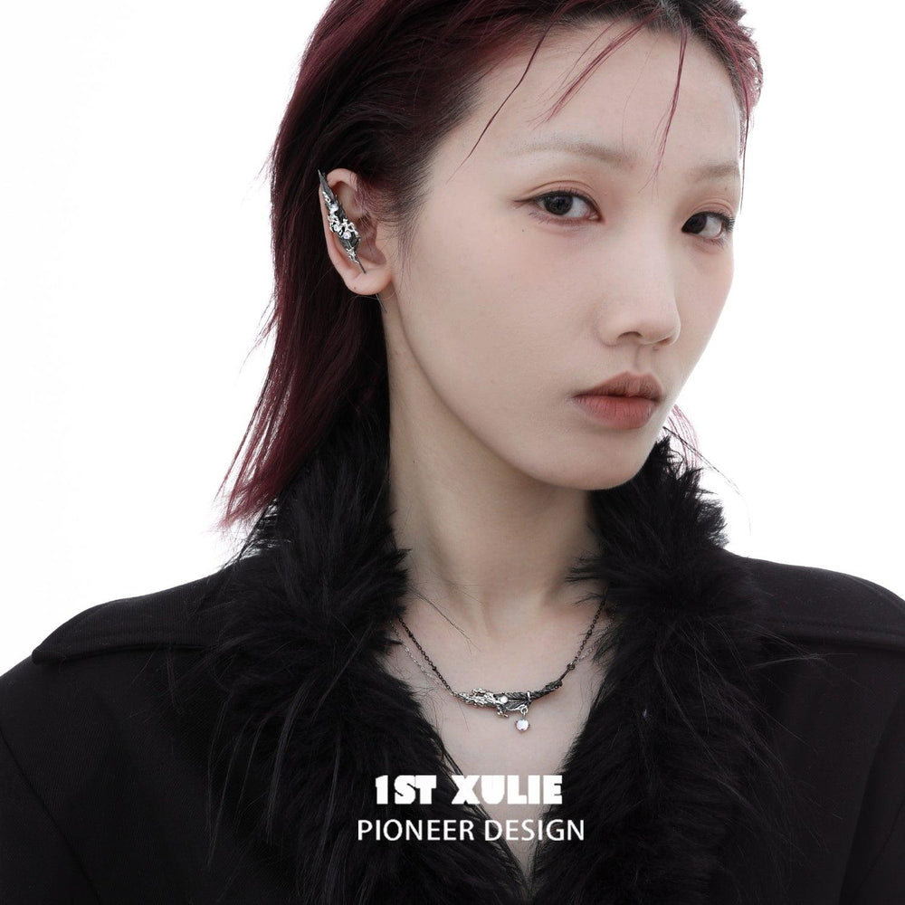 1ST XULIE "Lucifer" Gothic Feather Pendant Necklace in 18K Gold & Platinum Plate - Packaging View