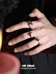 1ST XULIE Jewelry "TWILIGHT ROSE" Gothic Rose and Arrow Ring in 925 Sterling Silver - Product View
