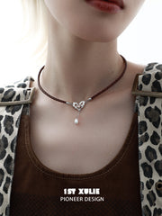 1ST XULIE "Rose Believer" Gothic Rose Cross Choker Necklace in 925 Sterling Silver - Product View