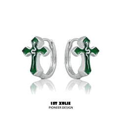 1ST XULIE "Snake Bite" Gothic Snake & Cross Asymmetrical Earrings in 925 Sterling Silver - Packaging View