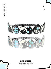1ST XULIE "Ghosts" Gothic Statement Black Cat Choker Necklace in Platinum Plated - Detail Shot