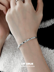 1ST XULIE "Graffiti Kitten" Graffiti Kitten Bracelet in 925 Sterling Silver - On Model