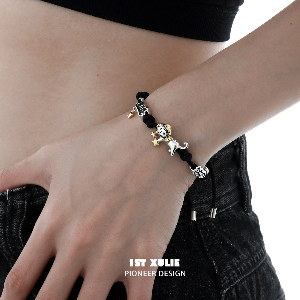 1ST XULIE "Graffiti Kitten" Charm Rope Bracelet in Nylon - Packaging View